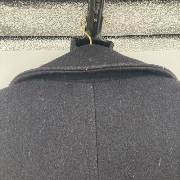 Vintage Land’s End Wool Red Lined Black Peacoat Made in USA Men’s - Picture 3 of 14